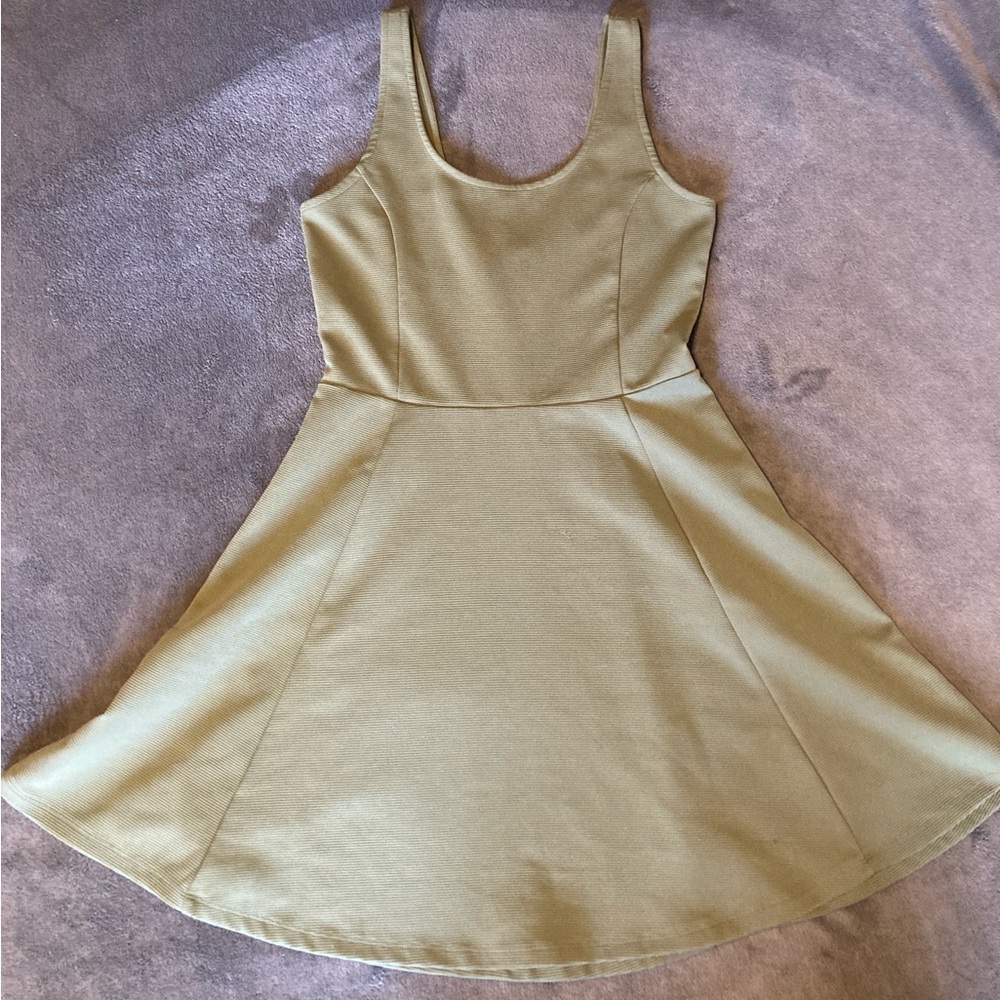 Stylish Olive Green Sleeveless Dress